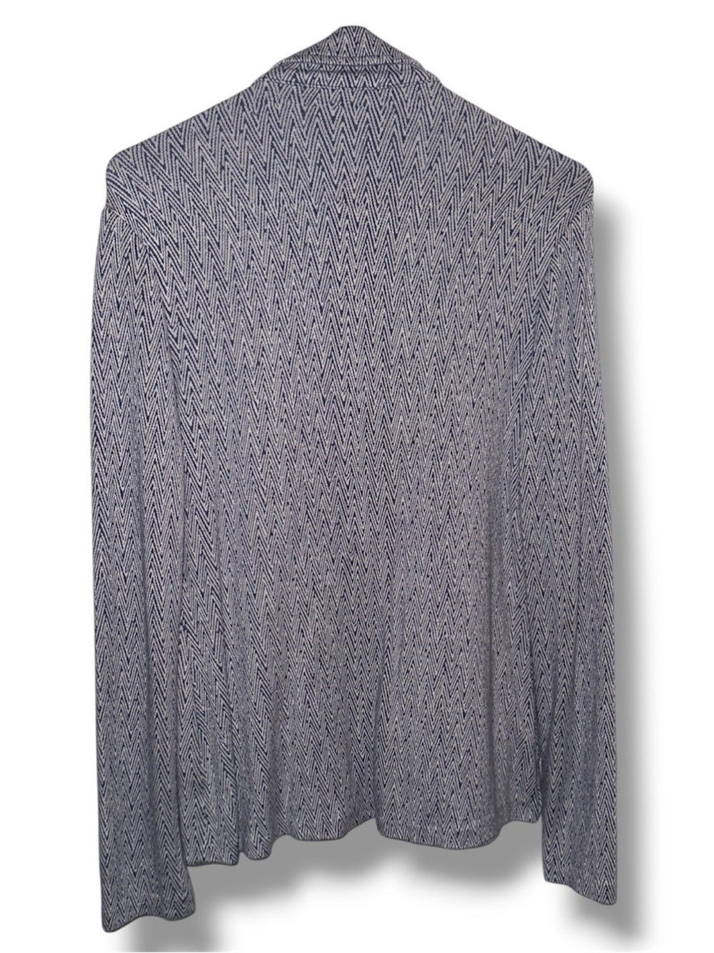 TART Collections Chevron Knit Blazer Jacket Medium Gray Blue Soft Stretch - Picture 4 of 15